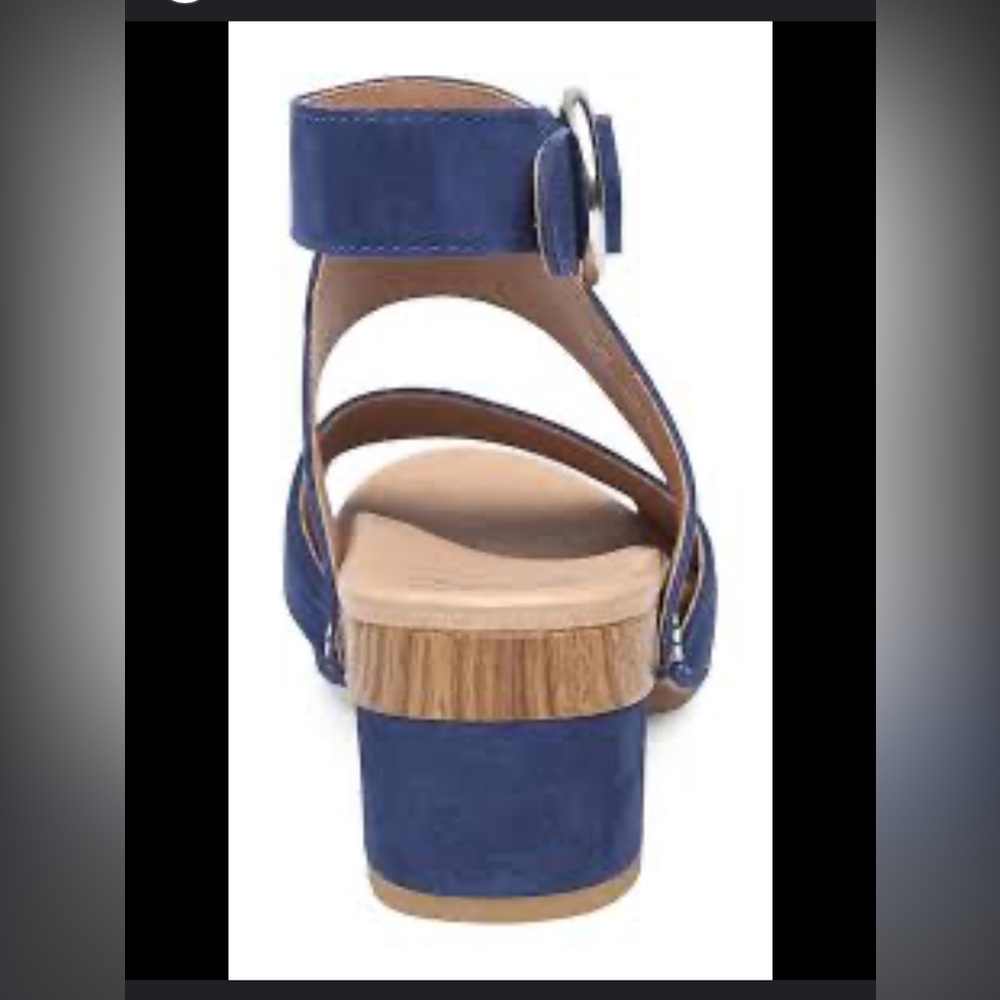 Dansko Navy Blue Suede Platform Sandals - Picture 3 of 7
